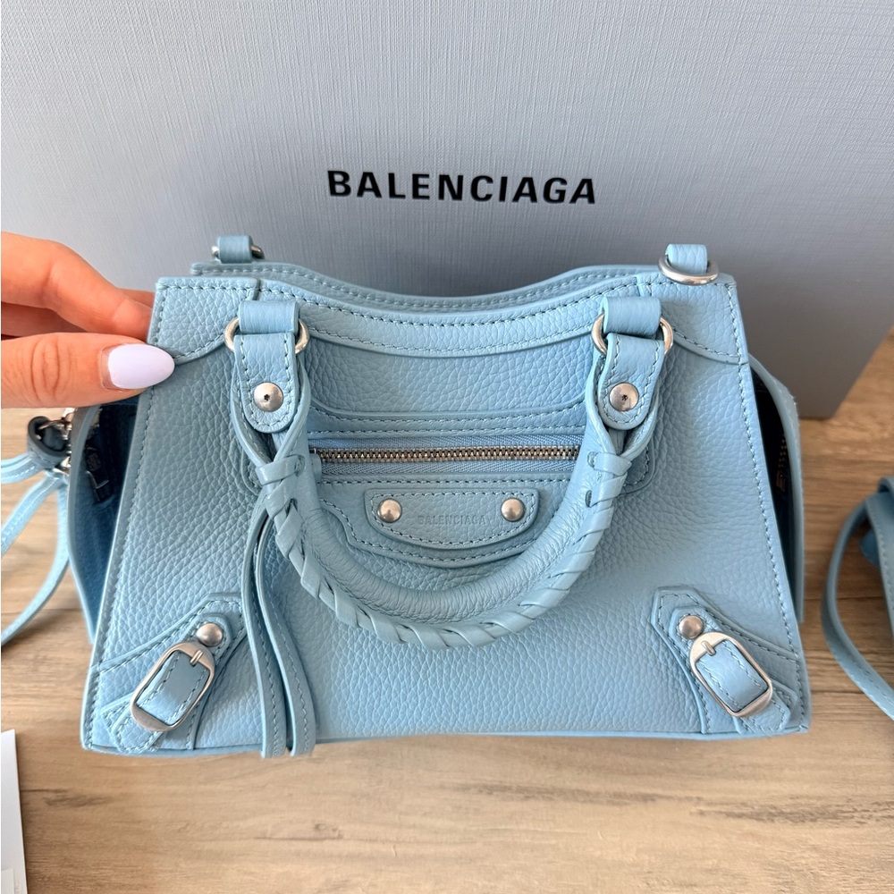 Balenciaga Mini Neo Classic City Bag in Blue/Grey